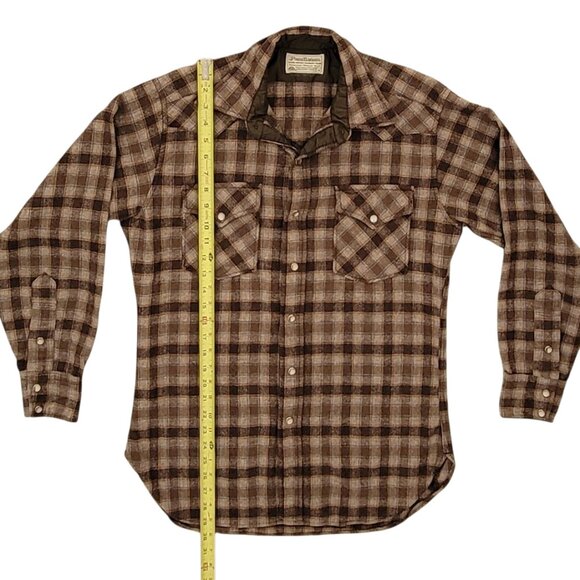 Pendleton VTG High Grade Western Wear 100% Wool Snap Front Plaid Shirt Men's M - Picture 6 of 10
